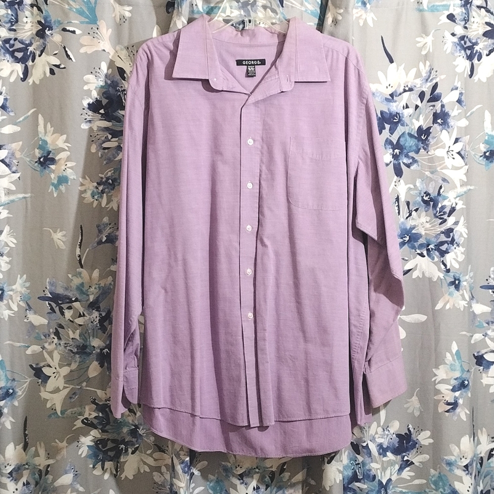 💗5/$25 men's lavender George button down size 2XL